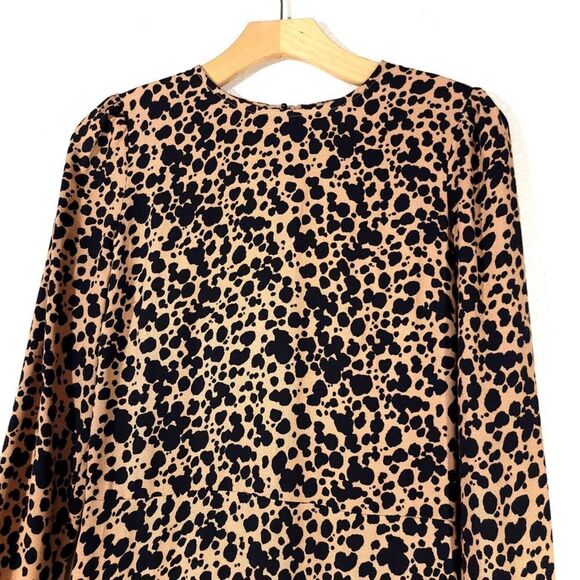 NEW Reformation Port Leopard Print Midi Dress Blitz Brown Animal French Girl - Picture 3 of 12